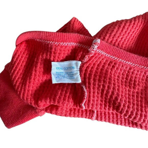 VTG Carters Waffle Knit Red Baby Pant Long John Thermal Underwear Sz M 12-18Lbs - Picture 6 of 7